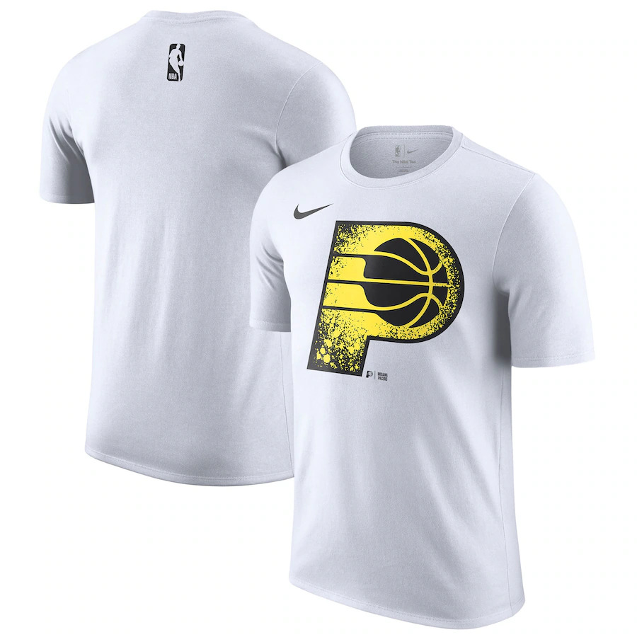 Men's Indiana Pacers White 2024/25 City Edition Essential Logo T-Shirt Men's Indiana Pacers White 2024/25 City Edition Essential Logo T-Shirt